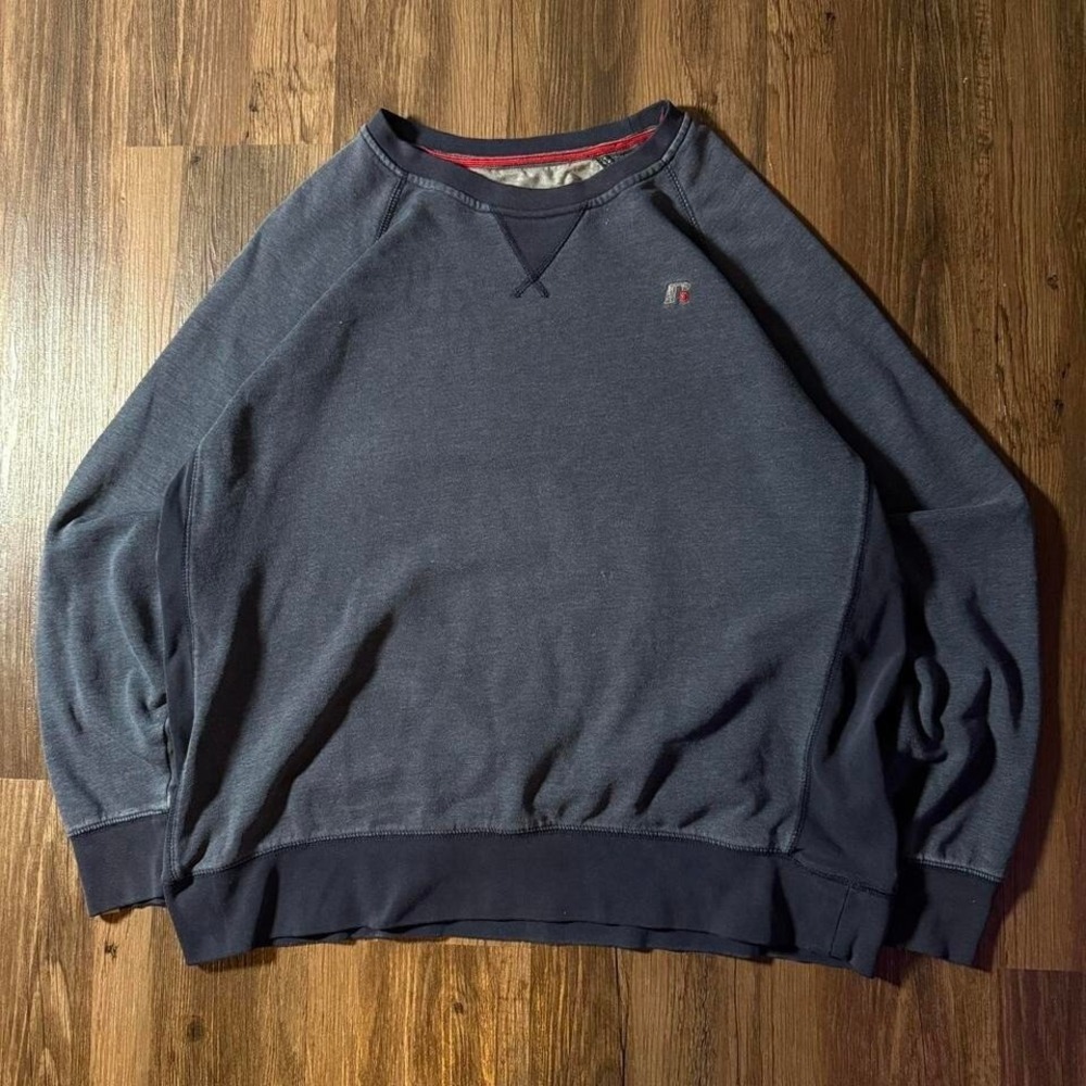 Russell‎ Athletic Premium Fleece Sweatshirt XL Extra Large Blue Pullover